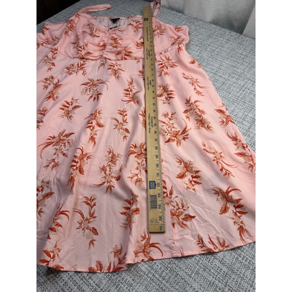 Torrid Babydoll Dress 4 4X Pink Wash Challis Skater Whimsy Daisy Floral Pockets‎ - Picture 7 of 13